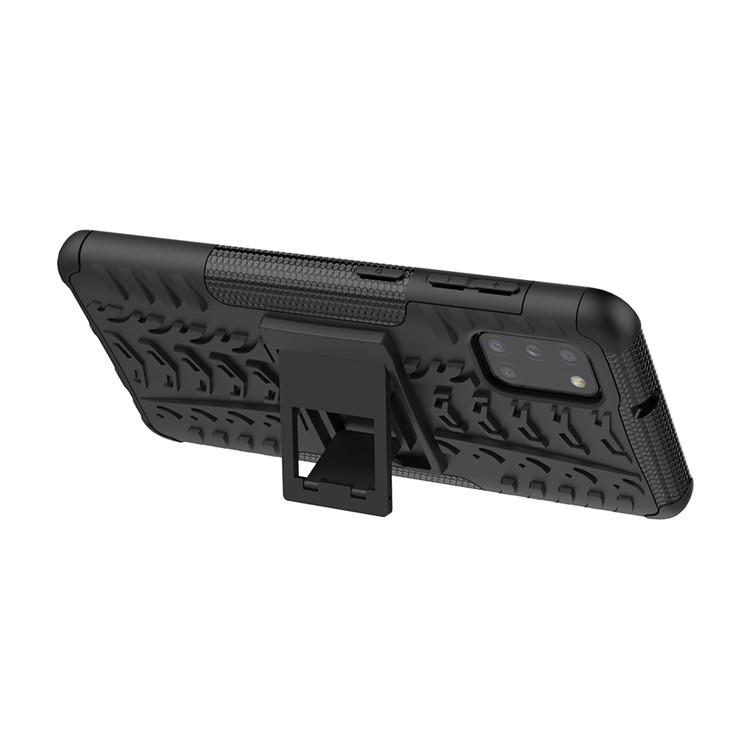 Cool Tyre PC + TPU Cell Phone Shell for Galaxy A31 - Black-6