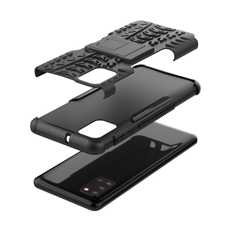 Cool Tyre PC + TPU Cell Phone Shell for Galaxy A31 - Black-8