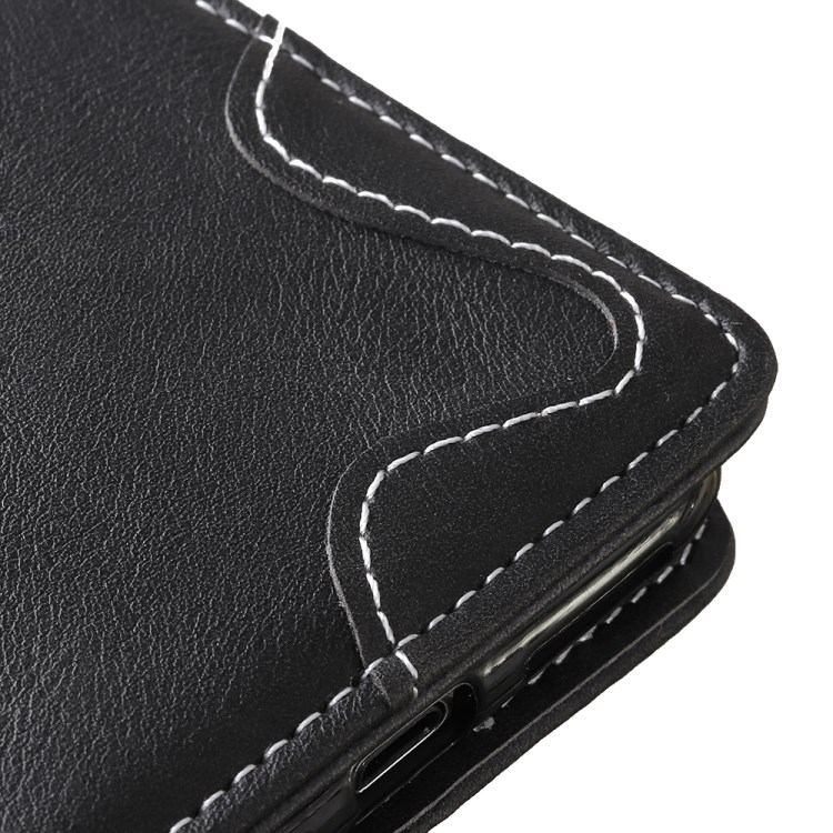 Cowhide Skin Flip Leather Stand Wallet Protective Shell for Samsung Galaxy Note 20 Plus - Black-6