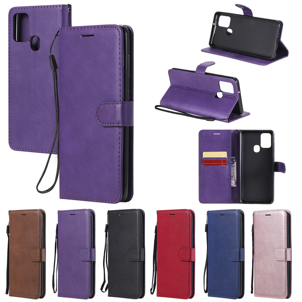 Wallet Leather Stand Phone Case for Samsung Galaxy A21s - Black-13