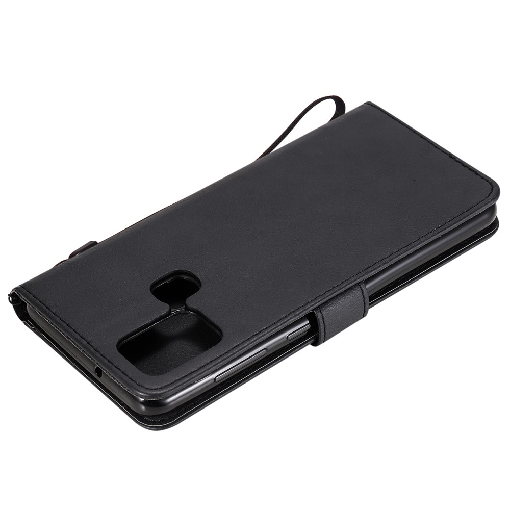 KT Leather Series-2 Carteira de Couro Stand Phone Case Para Samsung Galaxy A21s - Preto