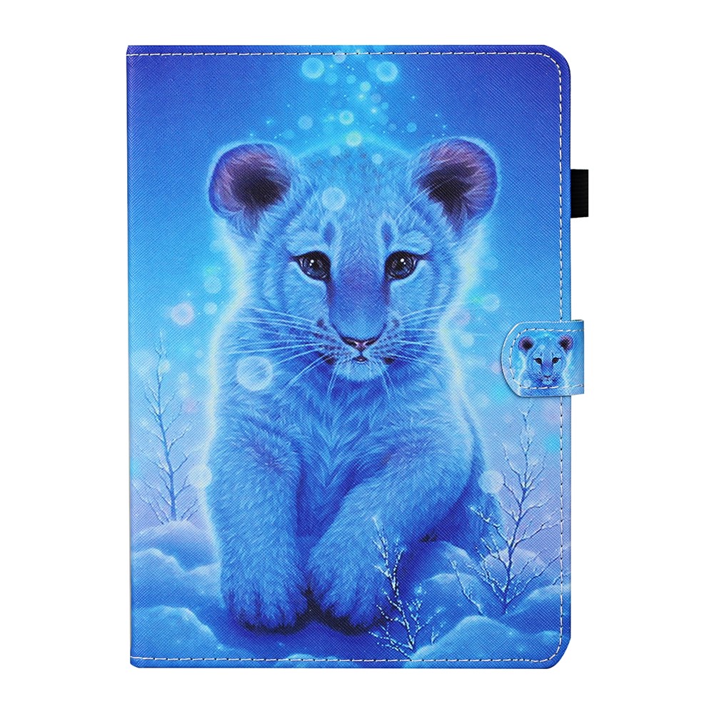 Slots De Impresión De Patrones Tarjeta De Impresión Flip Funda De Cuero Para Samsung Galaxy Tab A 10.1 (2019) SM-T510 / T515 - Pequeño Tigre