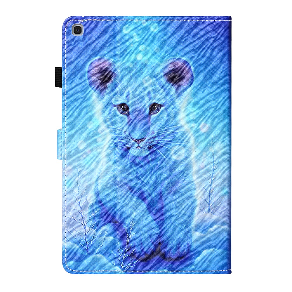 Cartão De Impressão De Padrão Slots Flip Leather Capa Para Samsung Galaxy Tab A 10.1 (2019) SM-T510 / T515 - Tigre Pequeno-3