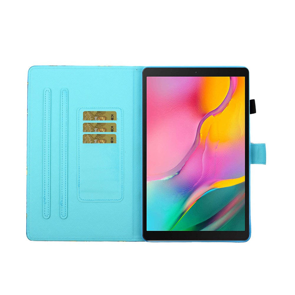 Slots De Cartão De Impressão Padrão Caso Couro Aleta De Guia De Galáxias Samsung Um 10,1 (2019) SM-T510 / T515 - Tigre Pequeno-9