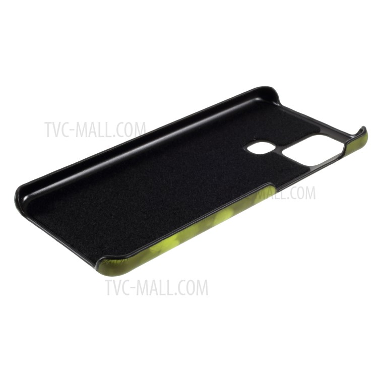 Thermal Induction Fluorescent Color Changing PU Leather Coated PC Back Case for Samsung Galaxy A21s - Black / Green-6