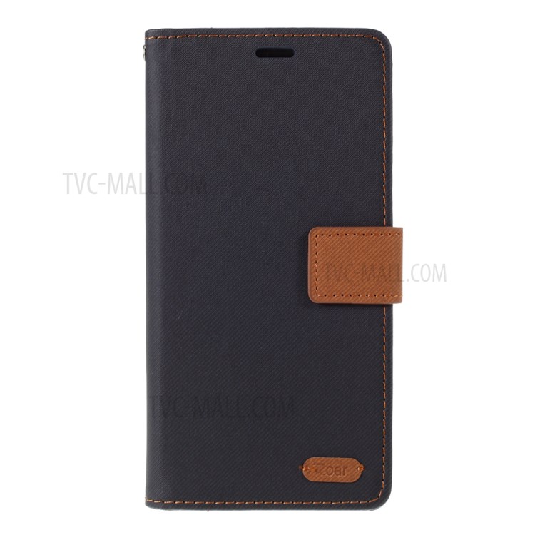 Porte-monnaie En Cuir Grain Croisé ROAR Support Cas De Secousse Pour Samsung Galaxy A71 SM-A715 - Noir-1