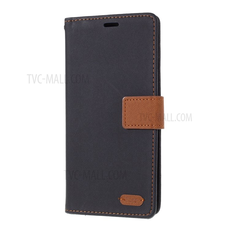 Porte-monnaie En Cuir Grain Croisé ROAR Support Cas De Secousse Pour Samsung Galaxy A71 SM-A715 - Noir-2
