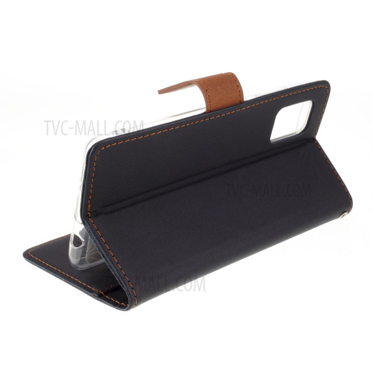 Porte-monnaie En Cuir Grain Croisé ROAR Support Cas De Secousse Pour Samsung Galaxy A71 SM-A715 - Noir-8