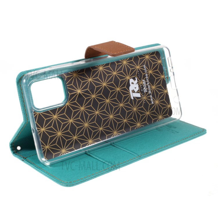 ROAR Sarja Grão Carteira De Couro Se Do Caso Da Aleta Para Samsung Galaxy A71 SM-A715 - Verde-6