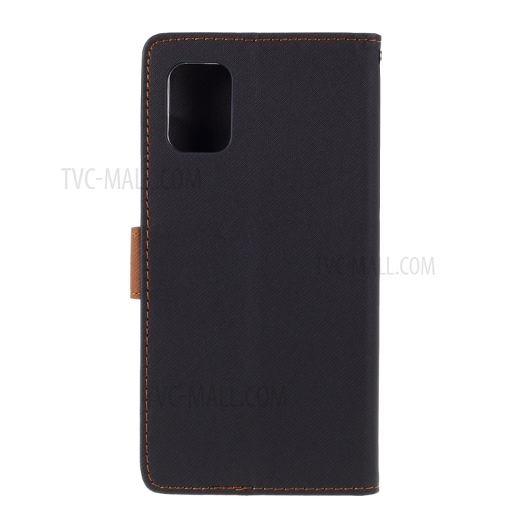 ROAR Twill Grain Flip Leather Wallet Case with Stand Cover for Samsung Galaxy A31 - Black-3