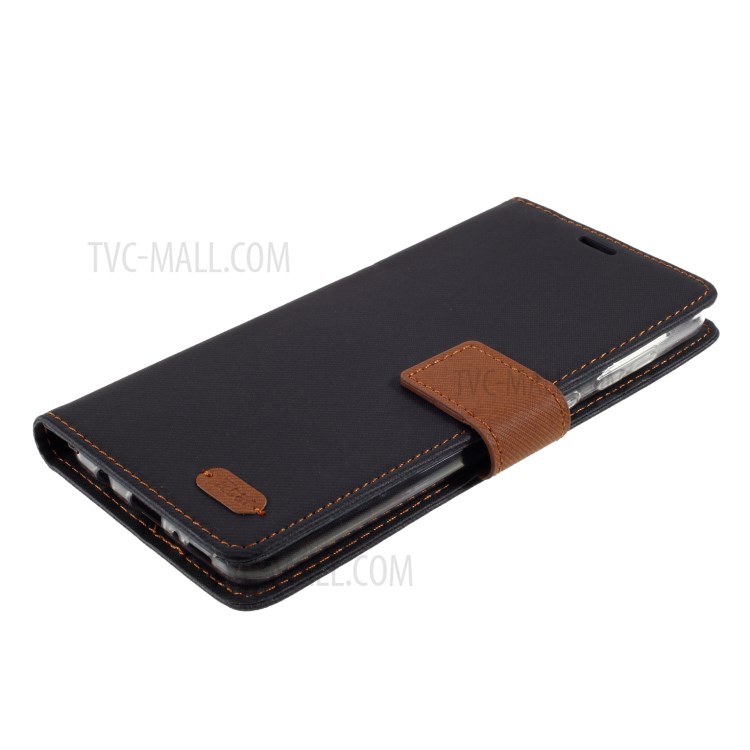 ROAR Twill Grain Flip Leather Wallet Case with Stand Cover for Samsung Galaxy A31 - Black-4