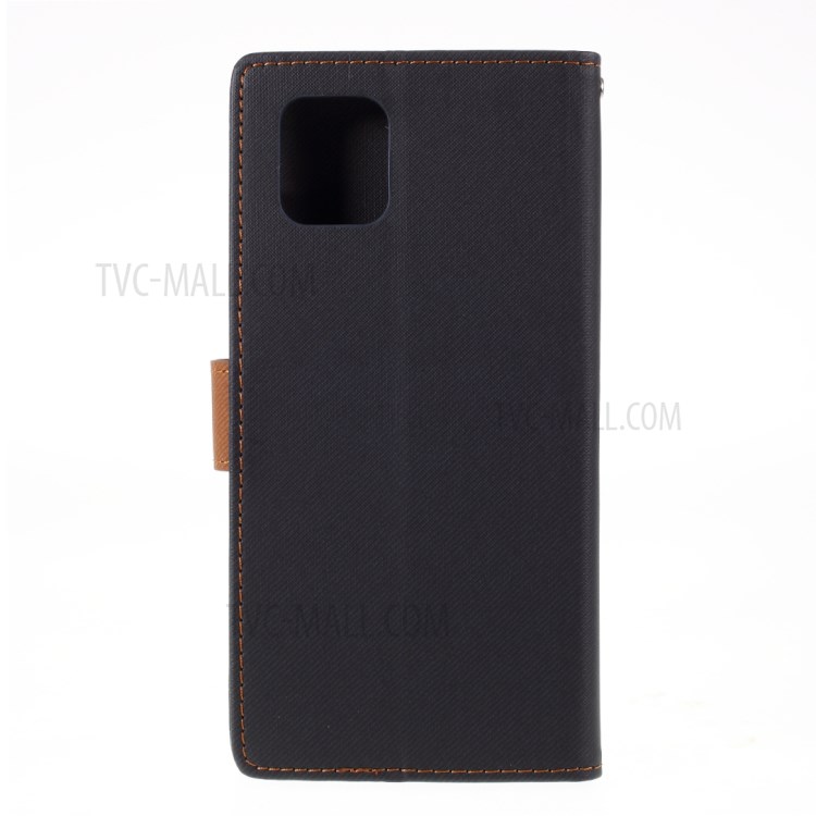 ROAR Twill Grain Flip Leather Stand Wallet Case for Samsung Galaxy A81/Note 10 Lite - Black-3