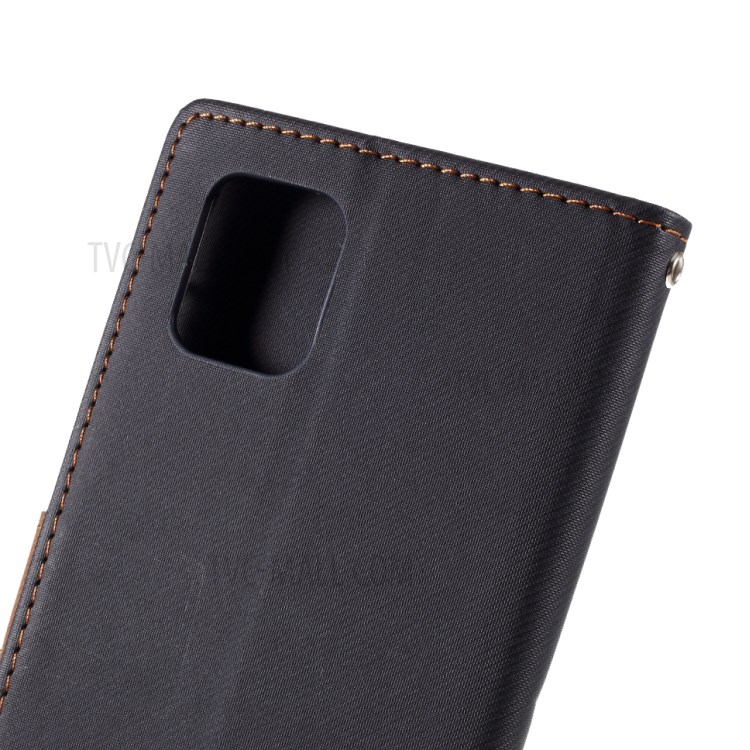 ROAR Twill Grain Flip Leather Stand Wallet Case for Samsung Galaxy A81/Note 10 Lite - Black-4