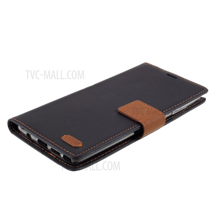 ROAR Twill Grain Flip Leather Stand Wallet Case for Samsung Galaxy A81/Note 10 Lite - Black-5