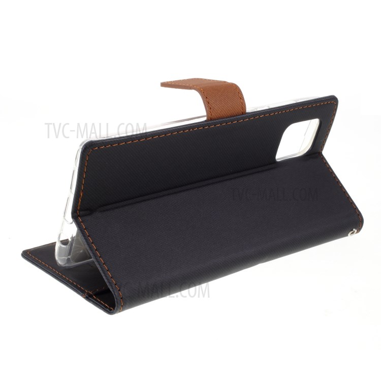 ROAR Twill Grain Flip Leather Stand Wallet Case for Samsung Galaxy A81/Note 10 Lite - Black-8
