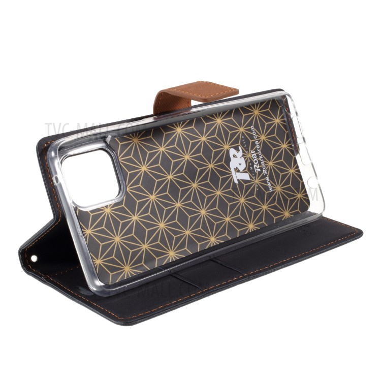 ROAR Twill Grain Flip Leather Stand Wallet Case for Samsung Galaxy A81/Note 10 Lite - Black-9