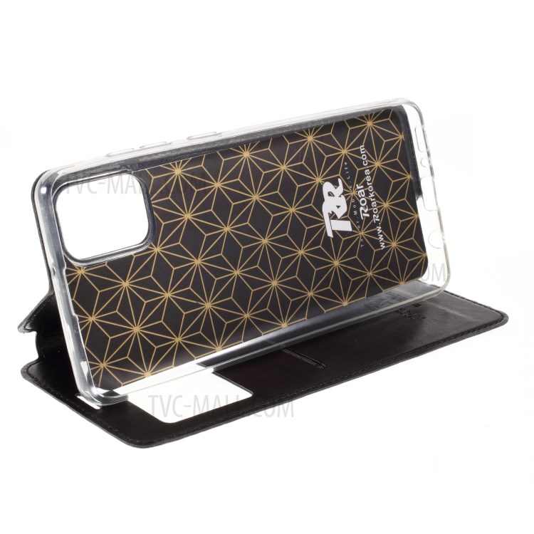 ROAR Vista Da Janela Caso Estande De Couro Com Suporte De Cartão Para Samsung Galaxy A31 - Preto-7