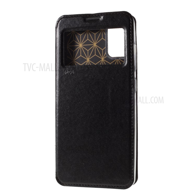 ROAR Vista Da Janela Cartão Estande Caso De Telefone Slot De Couro Para Samsung Galaxy A51 SM-A515 - Preto-2