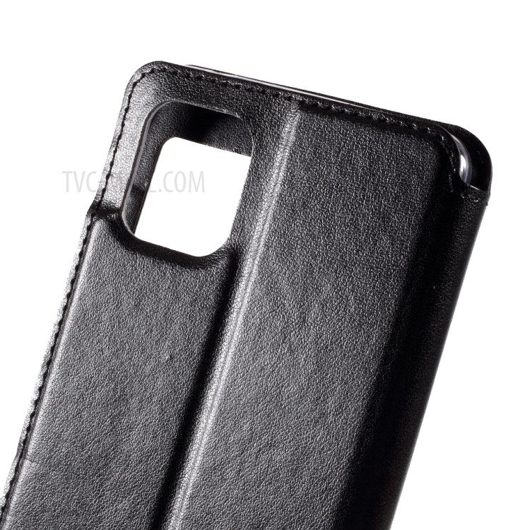 ROAR Vista Da Janela Caso Estande De Couro Com Shell Slot Para Cartão Para Samsung Galaxy A81 / Nota 10 Lite - Preto-4