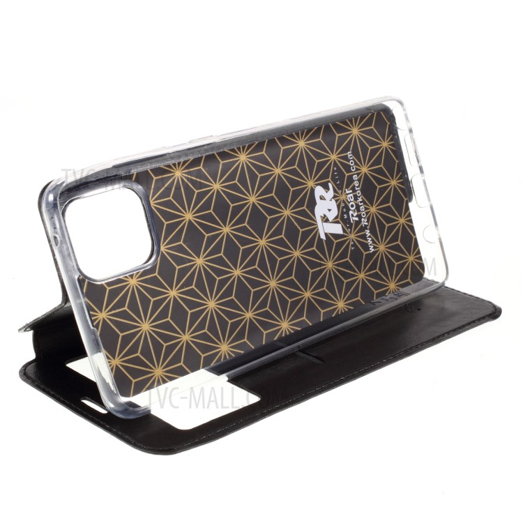 ROAR Vista Da Janela Caso Estande De Couro Com Shell Slot Para Cartão Para Samsung Galaxy A81 / Nota 10 Lite - Preto-8