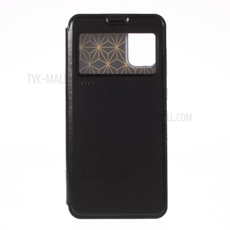 ROAR Ranhura Shell Caso Estande De Couro Cartão De Vista Da Janela Para Samsung Galaxy A71 SM-A715 - Preto-1