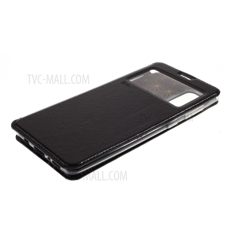 ROAR Ranhura Shell Caso Estande De Couro Cartão De Vista Da Janela Para Samsung Galaxy A71 SM-A715 - Preto-5