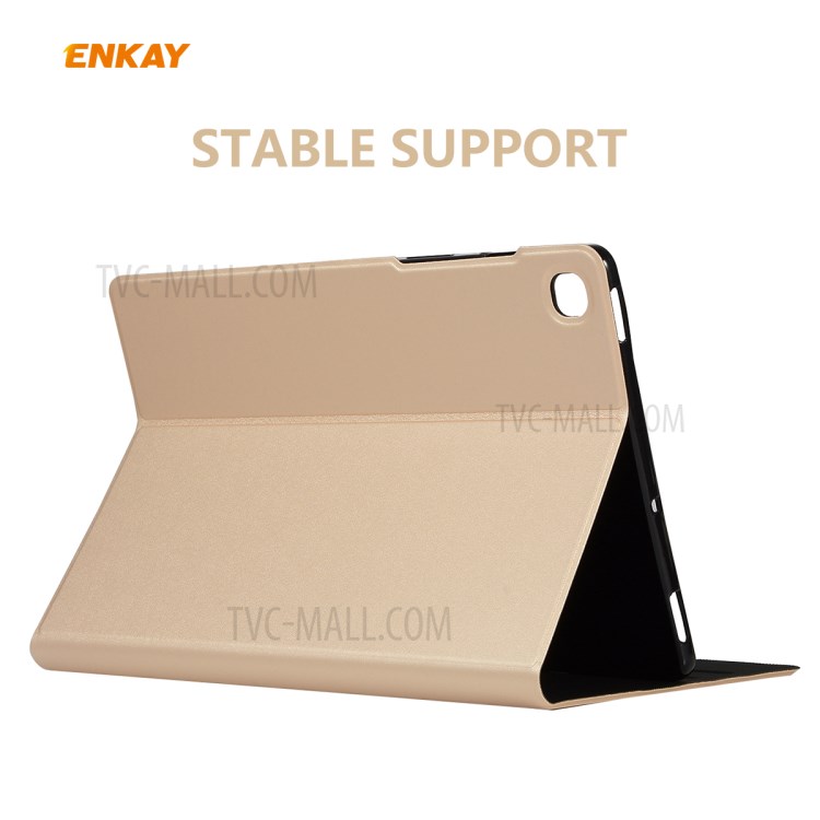 Enkay ENK-8005 Shell De Couro PU Couro Vigília / Sono Para Samsung Galaxy Tab S6 Lite 10,4 P610 / P615 - Ouro-3