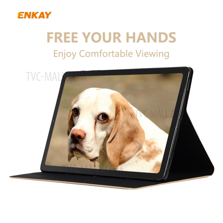 Enkay ENK-8005 Shell De Couro PU Couro Vigília / Sono Para Samsung Galaxy Tab S6 Lite 10,4 P610 / P615 - Ouro-4