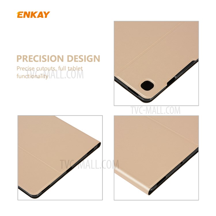Enkay ENK-8005 Shell De Couro PU Couro Vigília / Sono Para Samsung Galaxy Tab S6 Lite 10,4 P610 / P615 - Ouro-8