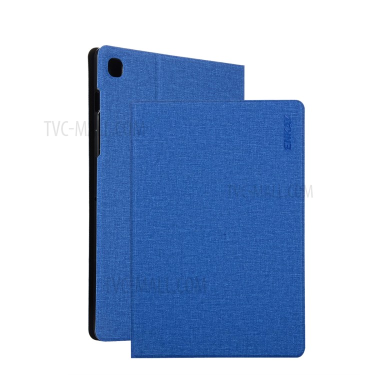 Enkay Cuir Texture Tissu ENK-8004 Cas À Puce Pour Tablette Samsung Galaxy Tab 10.4 S6 Lite P610 / P615 - Bleu-1