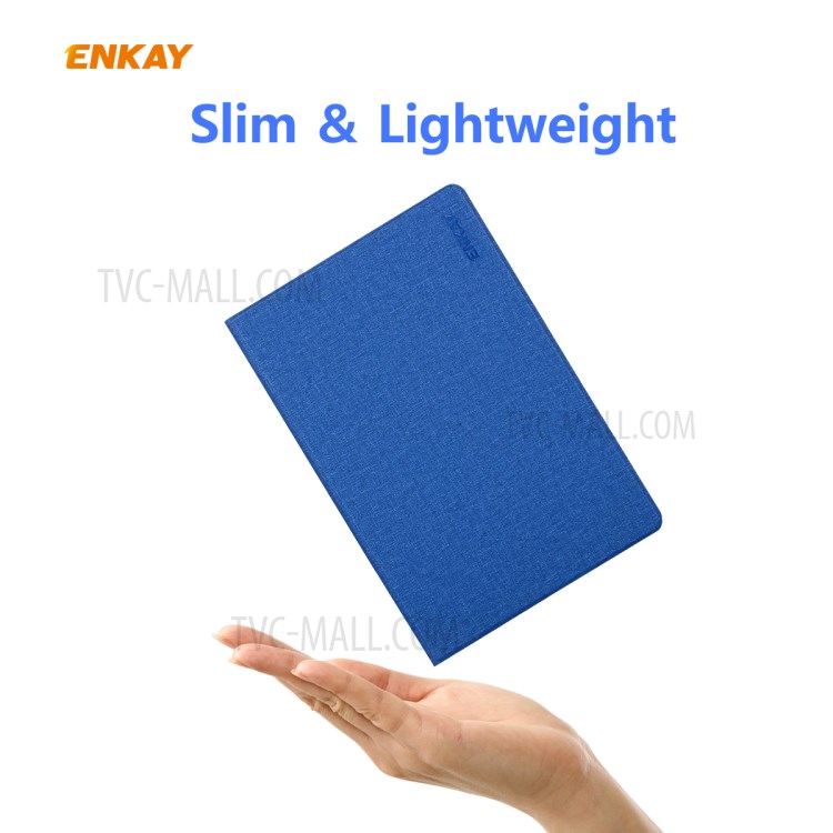 Enkay Cuir Texture Tissu ENK-8004 Cas À Puce Pour Tablette Samsung Galaxy Tab 10.4 S6 Lite P610 / P615 - Bleu-5