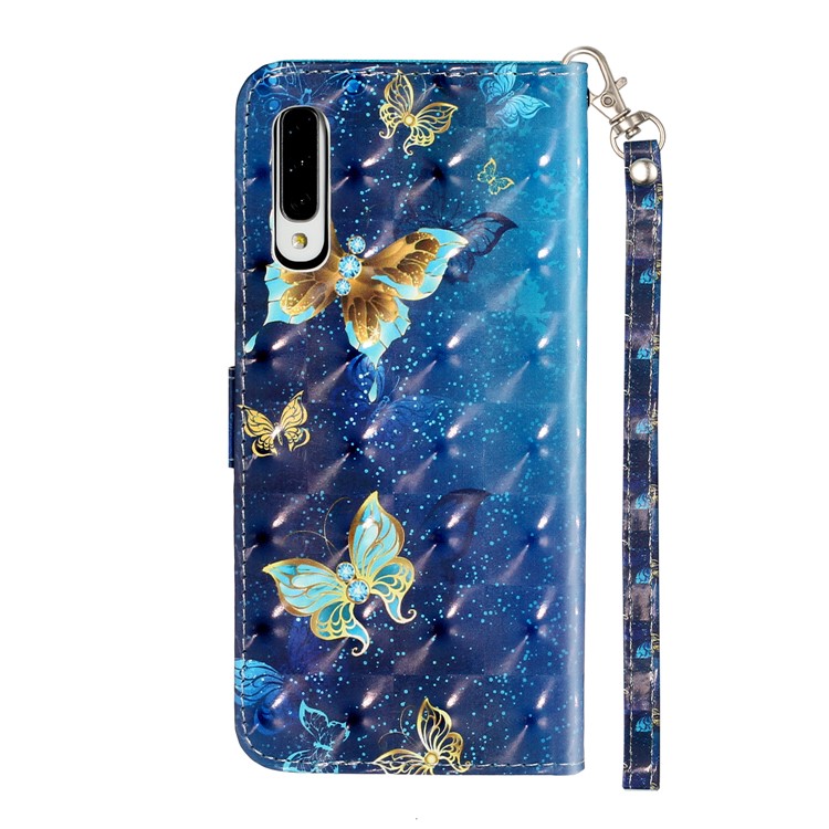 Light Spot Decor Estampada Billetera de Cuero en Relieve Con Correa Forsamsung Galaxy A70/a70s - Mariposa