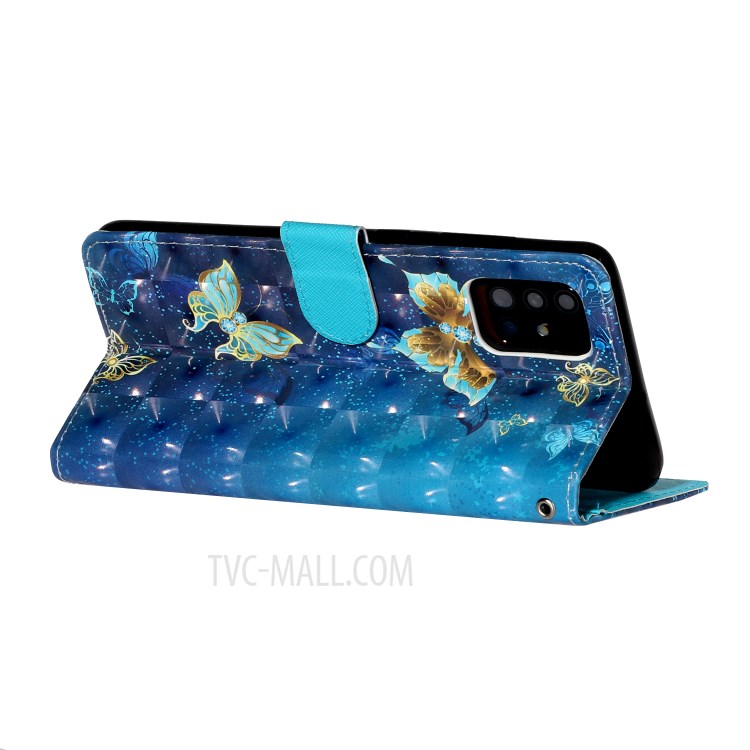 Ponto De Luz Decoração Padrão Caso Carteira Em Relevo Telefone De Couro Para Samsung Galaxy A71 SM-A715 - Borboleta-6