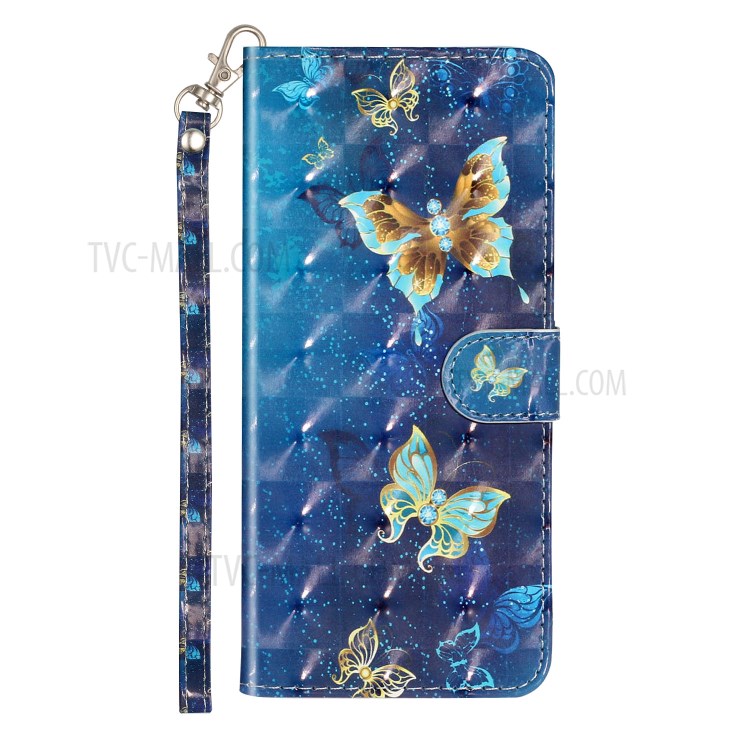 Light Spot Decor Patterned Embossed Leather Wallet Case Cover for Samsung Galaxy S20 Plus - Butterfly-3