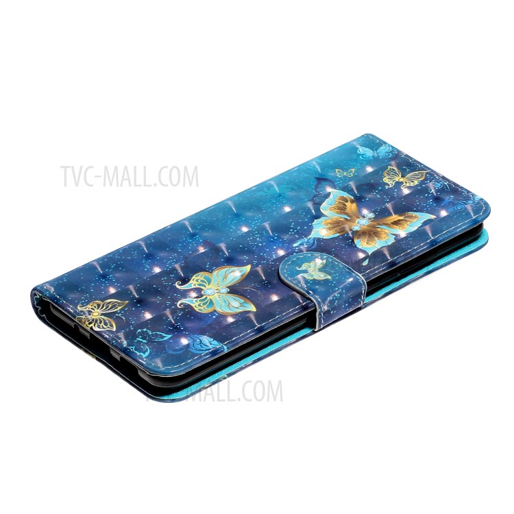 Light Spot Decor Patterned Embossed Leather Wallet Case Cover for Samsung Galaxy S20 Plus - Butterfly-6