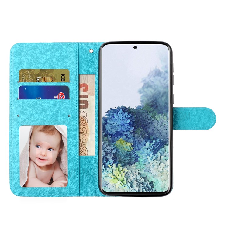 Light Spot Decor Patterned Embossed Leather Wallet Case Cover for Samsung Galaxy S20 Plus - Butterfly-7