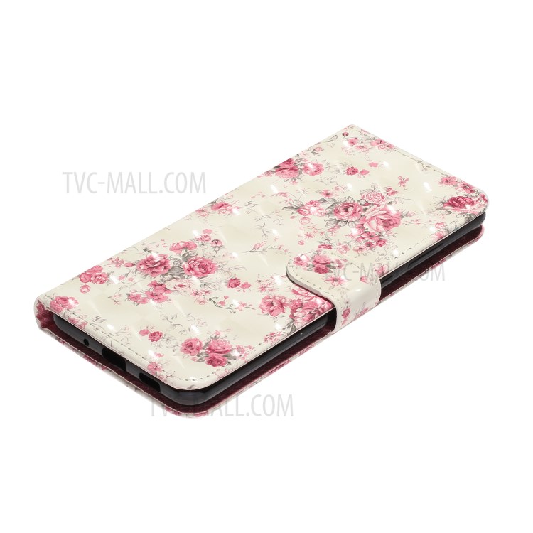 Light Spot Decor Pattern Embossed Leather Case Wallet for Samsung Galaxy S20 Ultra - Flower-5
