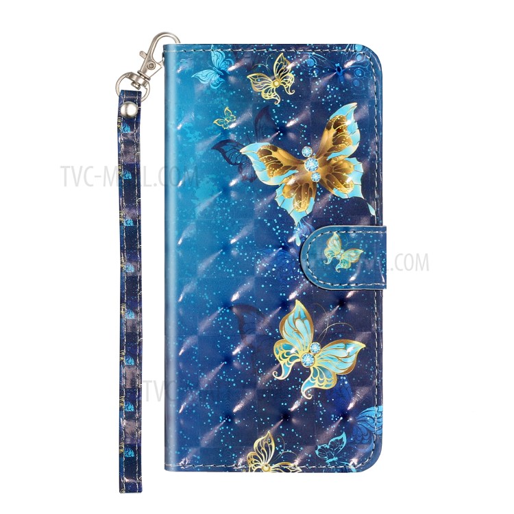 Light Spot Decor Pattern Embossed Leather Case Wallet Phone Cover for Samsung Galaxy A20e - Butterfly-3