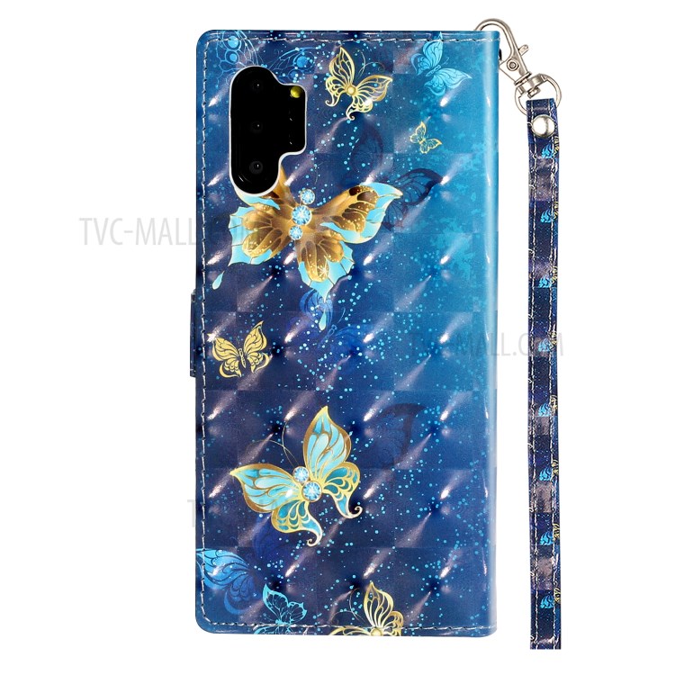 Light Spot Decor Patterned Leather Wallet Phone Case for Samsung Galaxy Note 10 Plus - Butterfly-4