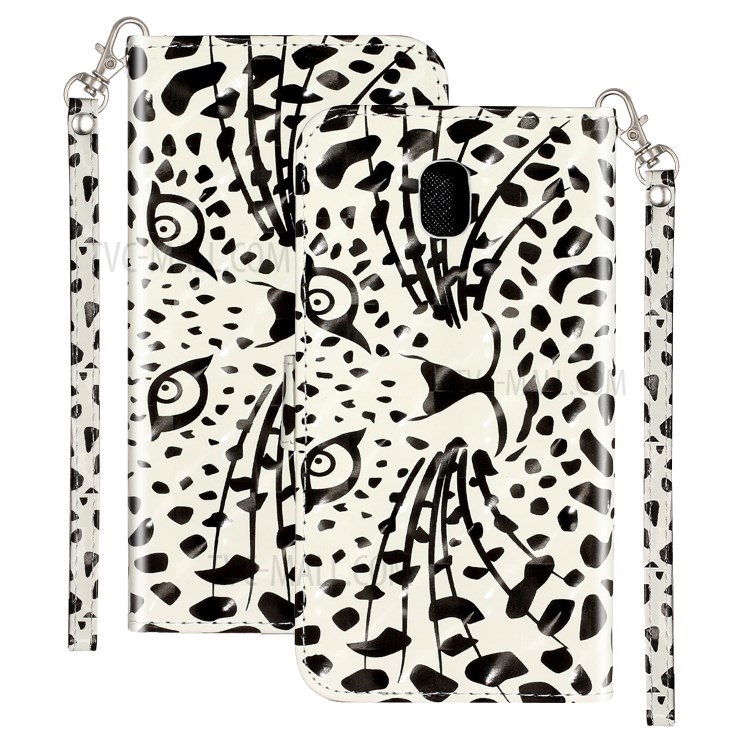 Décoration Spot Lumineux Étui En Cuir À Motifs Couverture De Téléphone Portefeuille Pour Samsung Galaxy J5 (2017) / J5 Pro (2017) - Léopard Bande Dessinée-2