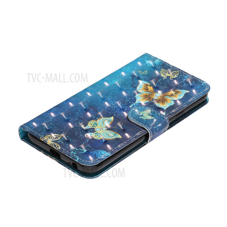 Light Spot Decor Patterned Leather Case Wallet for Samsung Galaxy J4 (2018) - Butterfly-5