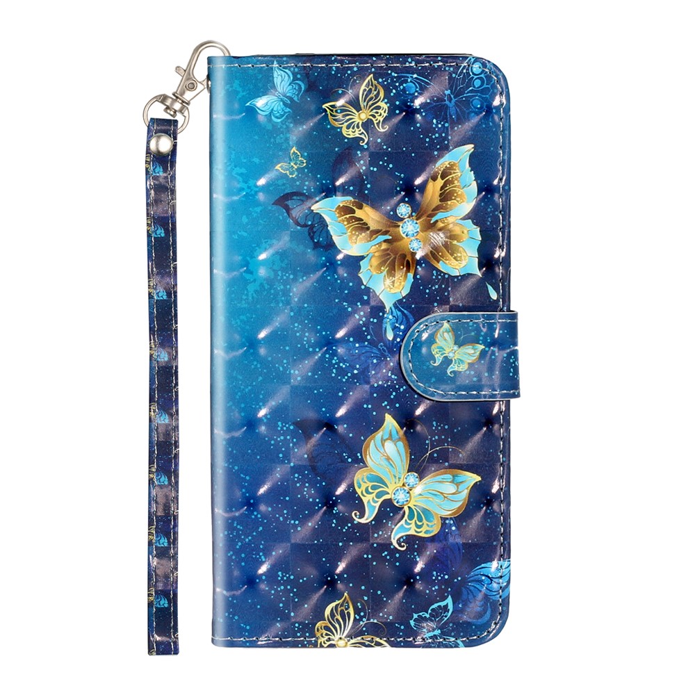 Light Spot Decor Case de Cuero Estampado Cubierta Para Teléfono Para Samsung Galaxy J4+/J4 Plus - Mariposa