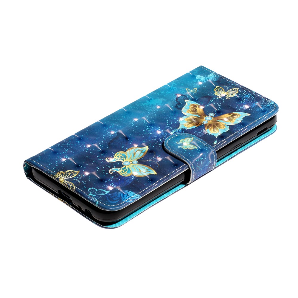 Light Spot Decor Case de Cuero Estampado Cubierta Para Teléfono Para Samsung Galaxy J4+/J4 Plus - Mariposa