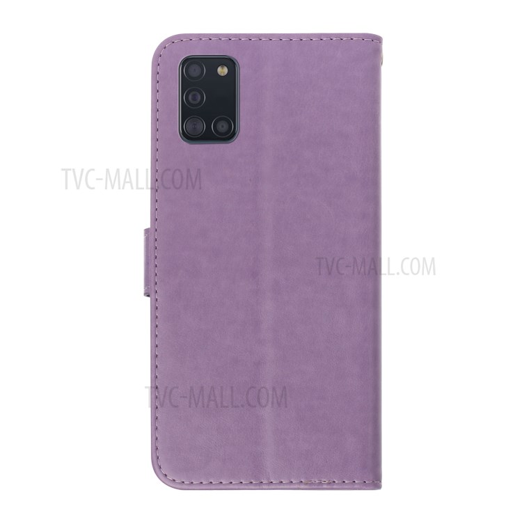 Imprint Ameixa Capa De Couro Magnética Para Samsung Galaxy A31 - Roxa-2