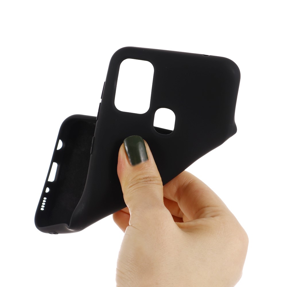 Cassa Del Telefono Della Conchiglia Del Silicone Liquido Per Il Samsung Galaxy A21S Accessorio Del Telefono Aderente - Nero-4