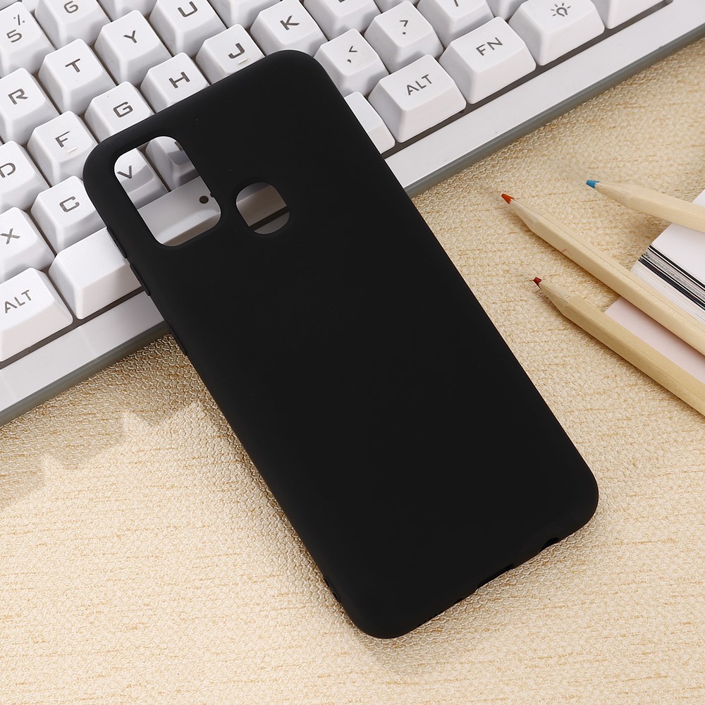 Cas De Téléphone Coque En Silicone Liquide Pour Samsung Galaxy A21s - Noir-5