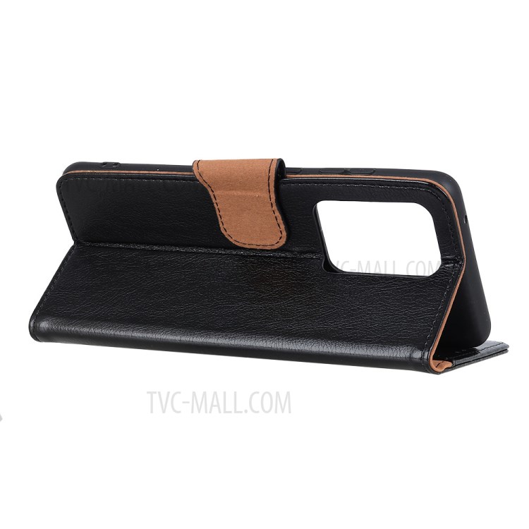 Nappa Textura Do Couro Rachado Caso Shell Carteira Para Samsung Nota Galáxia 20 Mais - Preto-4