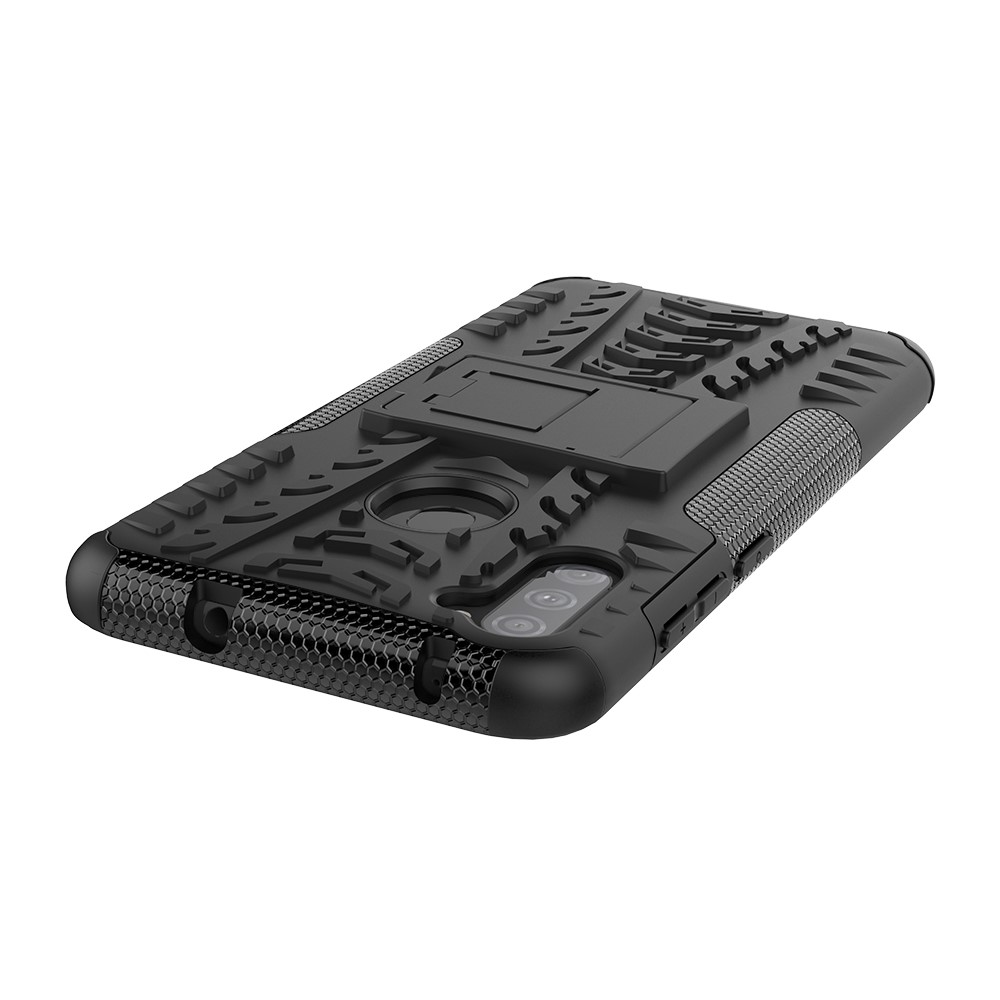 Anti-derrapante Tampa Do PC + TPU Com Shell Kickstand Para Samsung Galaxy A11 - Preto-7
