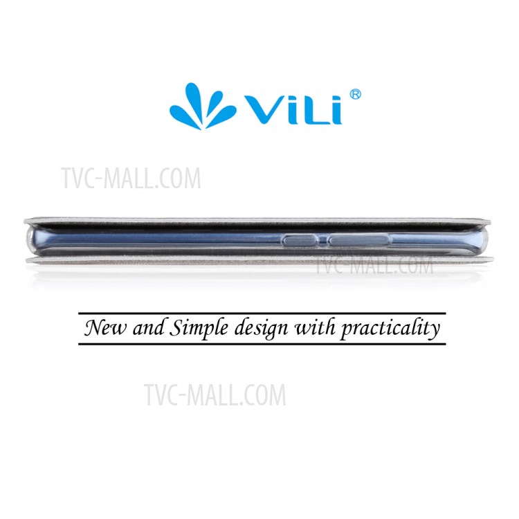 VILI DMX Cross Texture Card Holder Stand Leather Cover for Samsung Galaxy M31 - Grey-17