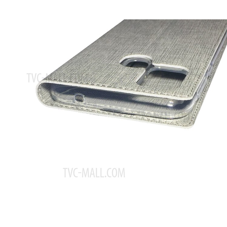 VILI DMX Cross Texture Card Holder Stand Leather Cover for Samsung Galaxy M31 - Grey-19